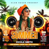 Summer Beach Party Instagram Post Video template