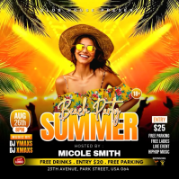 Summer Beach Party Instagram Post Video Instagram-opslag template