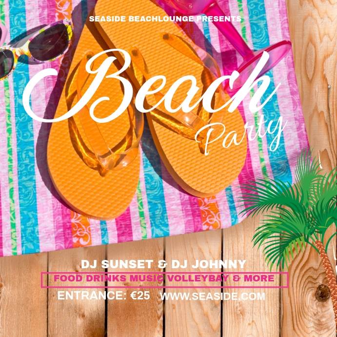 Summer beach party promotion Template PosterMyWall