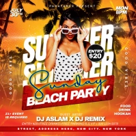 Summer Beach Party Social Media ad Instagram-opslag template