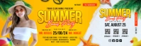 Summer Beach Party Ticket Template Баннер 2 фута × 6 футов