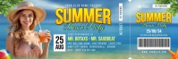 Summer Beach party Ticket Template Баннер 2 фута × 6 футов