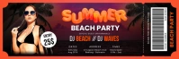 Summer Beach Party Ticket Template Баннер 2 фута × 6 футов