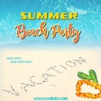 Summer Beach Party Video (1) 方形(1:1) template