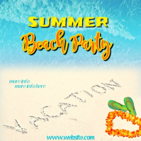Summer Beach Party Video (1) Square (1:1) template