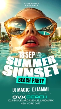 Summer beach pool party Instagram-verhaal template