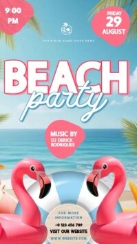 Summer beach pool party event square design template História do Instagram