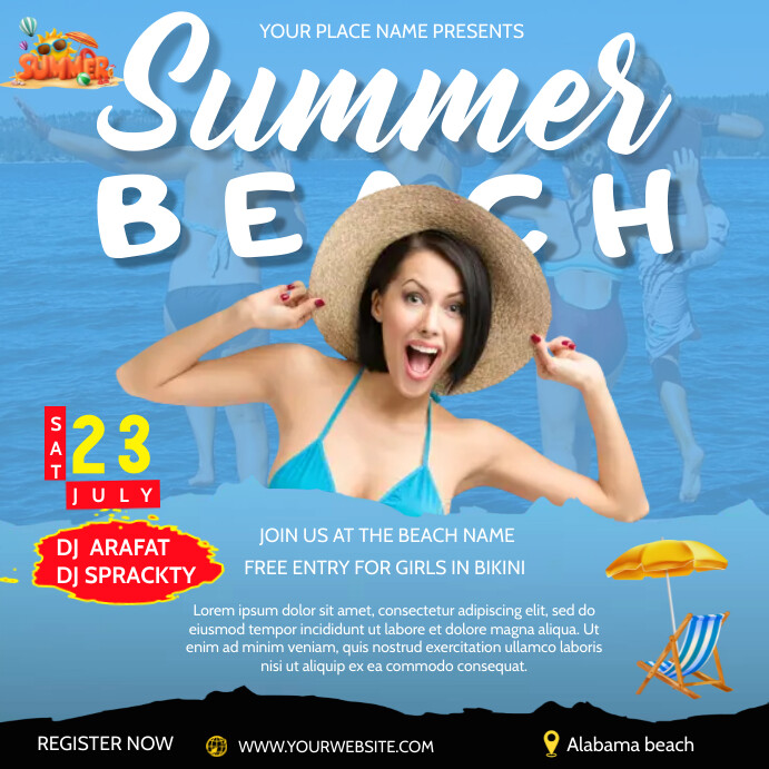 summer beach poster design Template PosterMyWall