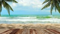 Summer Beach Zoom Virtual Background Video Presentation (16:9) template