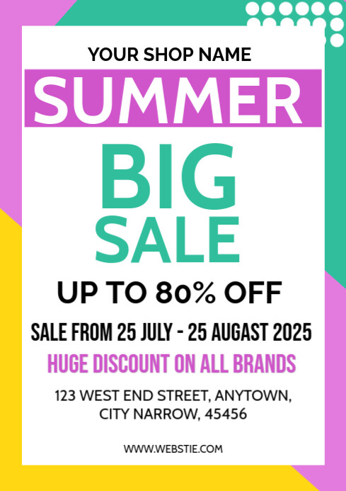Summer Big Sale A4 template
