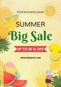 Summer Big Sale A4 template