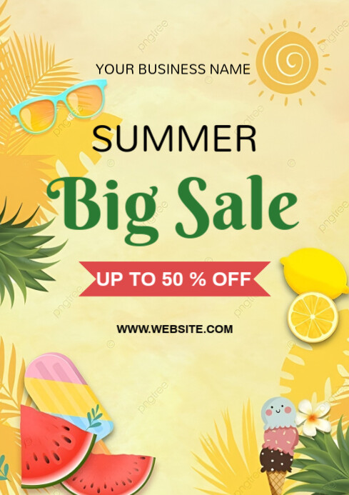 Summer Big Sale A4 template