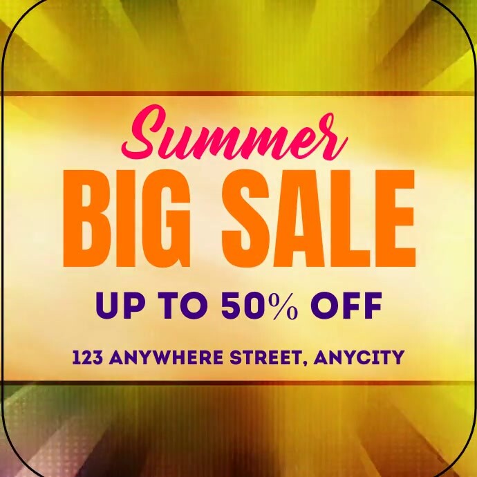 Summer Big Sale โพสต์บน Instagram template