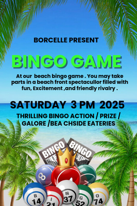 Summer Bingo Night  Poster Plakkaat template