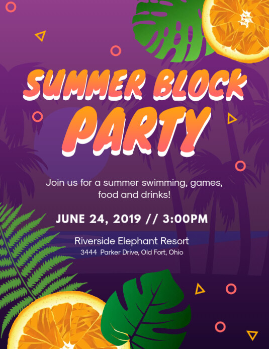 Summer Block Party Invitation Template PosterMyWall