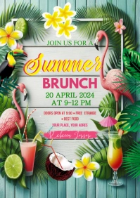 Summer Brunch A2 template