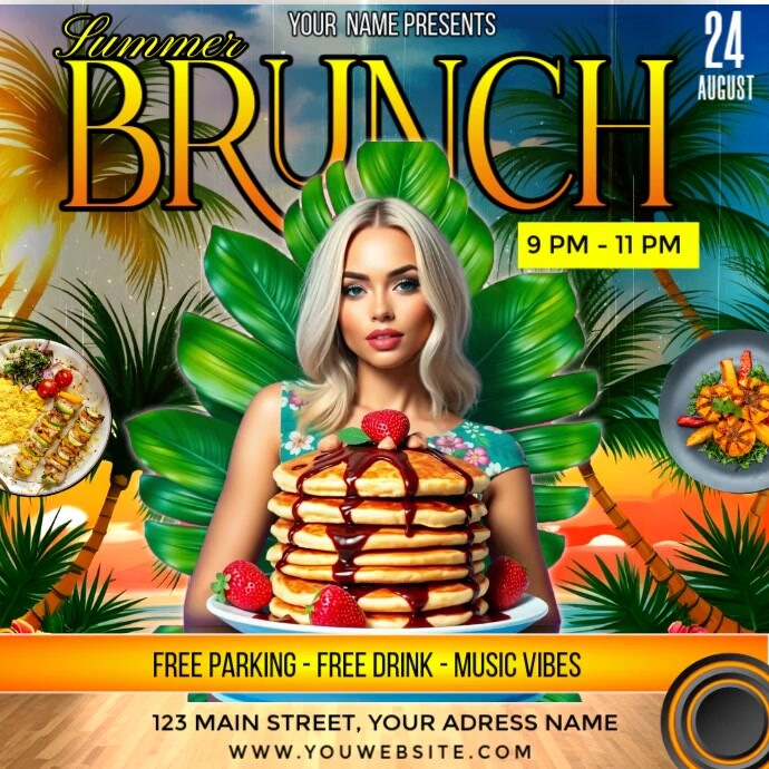 Summer Brunch Instagram Post template
