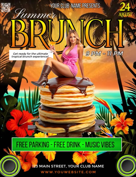 Summer Brunch Flyer Pamflet (VSA Brief) template