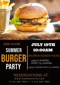 summer burger poster template A3