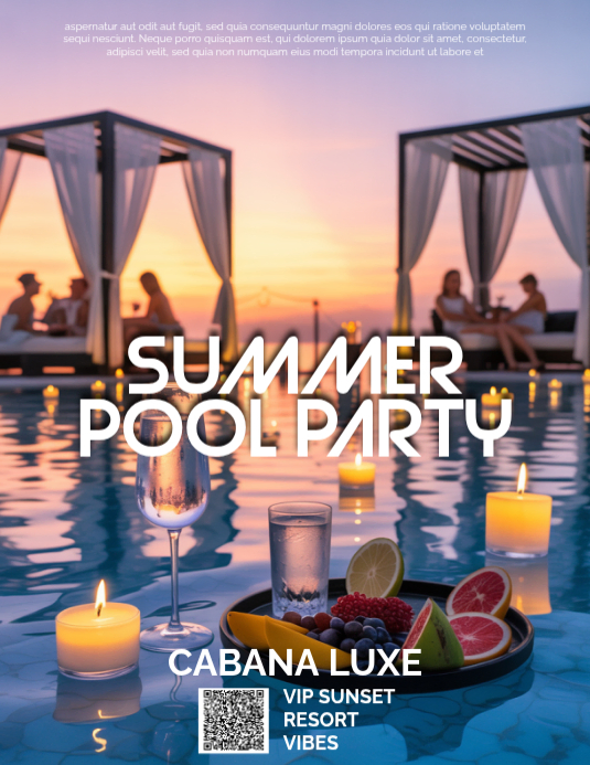 Summer Pool Party Flyers Template | PosterMyWall