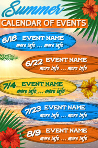 Summer Calendar of Events (1) Template | PosterMyWall