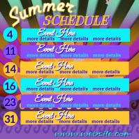 Summer Calendar Video Квадрат (1 : 1) template