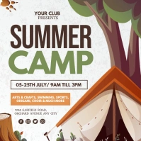 summer camp, camping Instagram Post template