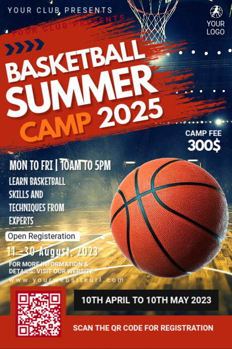 summer camp, football camp Tumblr Graphic template