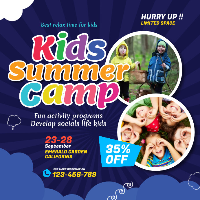 Summer Camp ad For kids Template | PosterMyWall