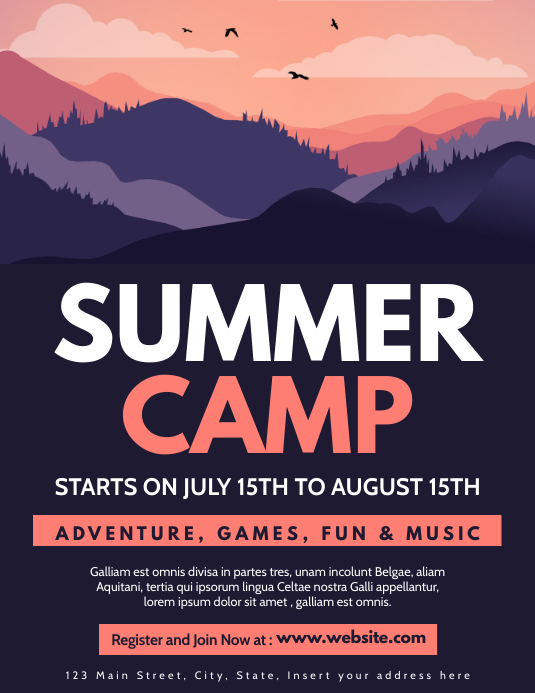 summer camp advertising flyer template design | PosterMyWall