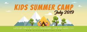 Yellow Kids Summer Camp Facebook Cover Photo Template
