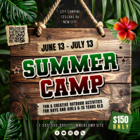 Summer Camp Banner Publicação no Instagram template