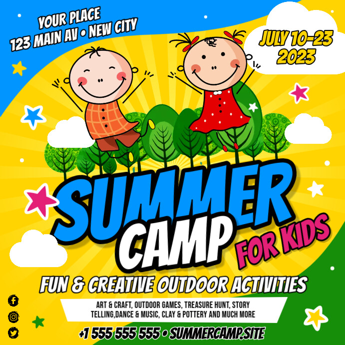 Summer Camp Banner Template PosterMyWall summer-camp-banner-template-postermywall