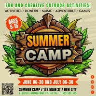 Summer Camp Banner Сообщение Instagram template