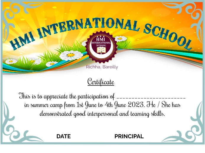 Summer camp Certificate Template PosterMyWall Summer camp Certificate Template PosterMyWall