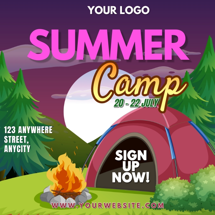 Summer Camp Instagram Post template