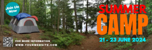 Summer Camp Encabezado de Twitter template