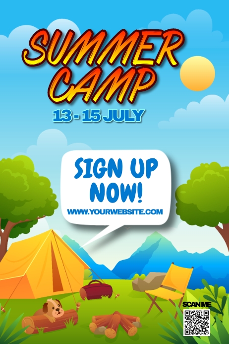 Blue Summer Camp Posters Template | PosterMyWall