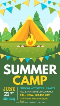 Summer Camp Flyer, Summer, Holidays História do Instagram template