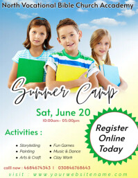 summer camp flyer 传单(美国信函) template