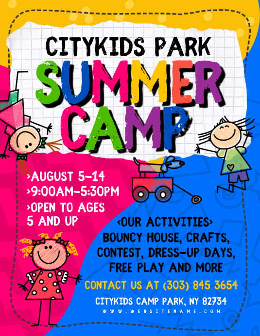 Summer Camp Flyer Volante (Carta US) template