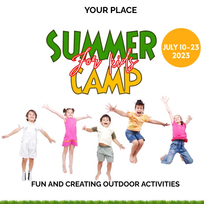 Summer camp for kids Wpis na Instagrama template