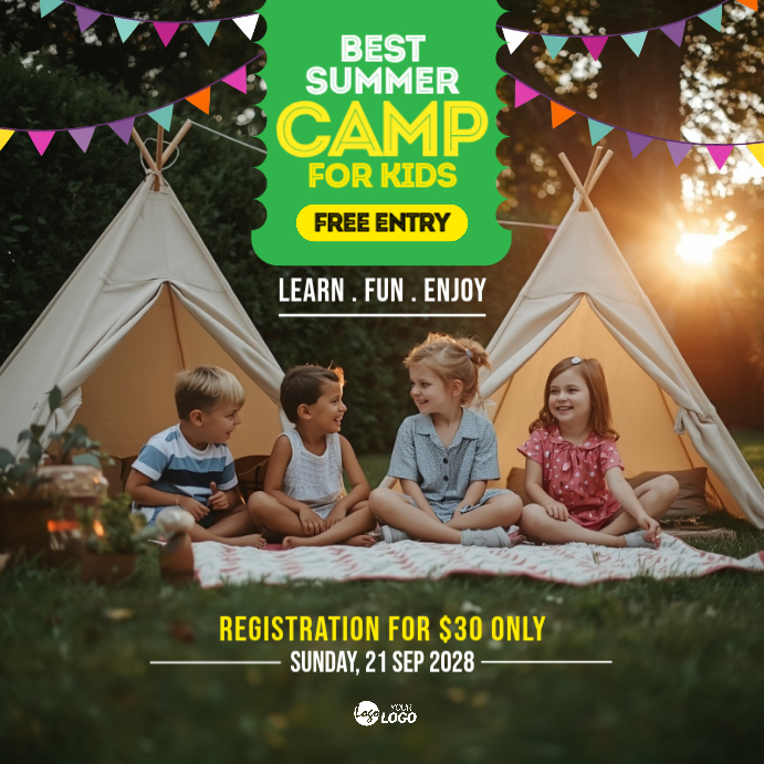 Summer Camp for Kids Post Template | PosterMyWall