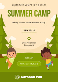 Summer Camp Nature Brochure A5 template