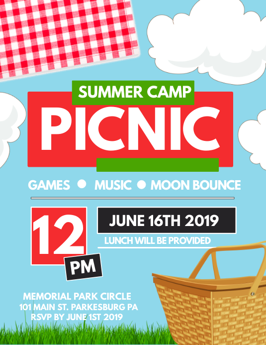 SUMMER CAMP PICNIC Template | PosterMyWall