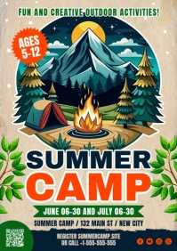 Summer Camp Poster A4 template