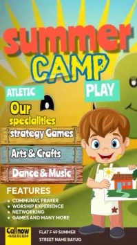 Summer Camp Poster Instagram Story template