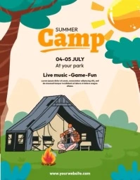 Summer Camp Poster Løbeseddel (US Letter) template