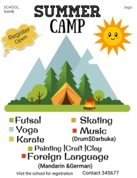 summer camp poster Folder (US Letter) template
