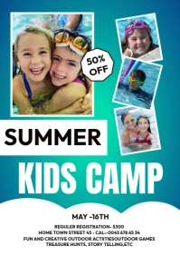 Summer camp poster A4 template